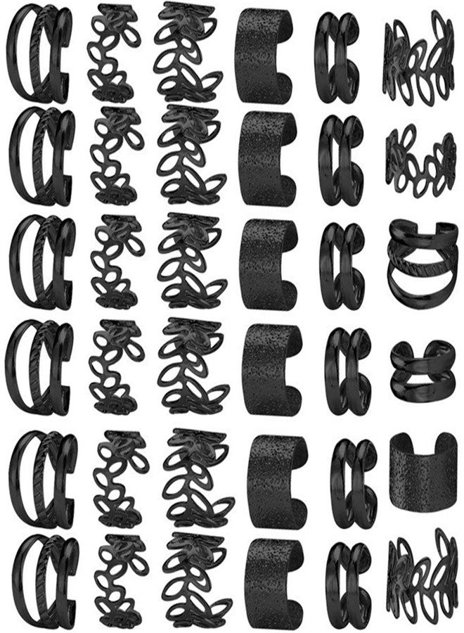 RUSTAMM 30 Pcs Hair Braids Dreadlock Accessories Charms Hair Beard Cuffs Clips for Women Men Styling Decor Decorations Hair Accessories (Black) - Image 1